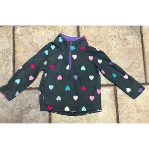 Jumping beans rainbow hearts fleece pullover 2t